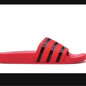 adidas Red and Black Slide Sandals